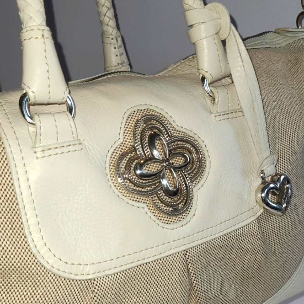 Brighton Sanibel Canvas & Leather Two Way Carry - Picture 2 of 11